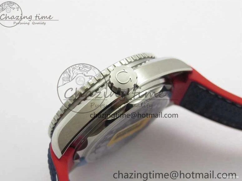 0117 Comfortable Planet Ocean 43.5mm America’s Cup VSF Best Edition White Dial On Blue Gummy Strap A 7900